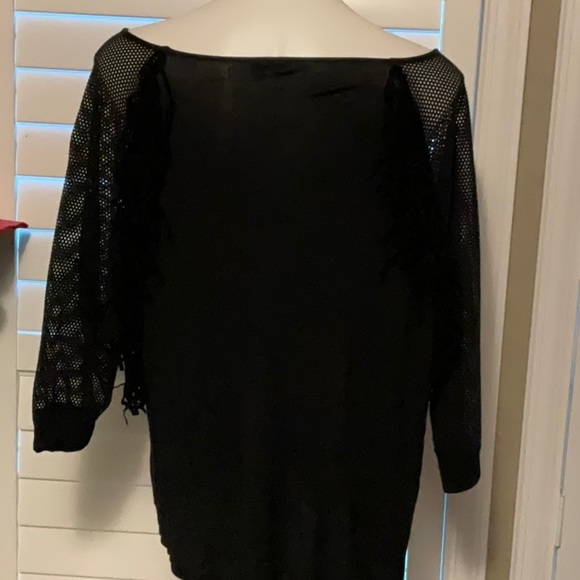 Cato Black Mesh Sleeve Blouse - Picture 5 of 11